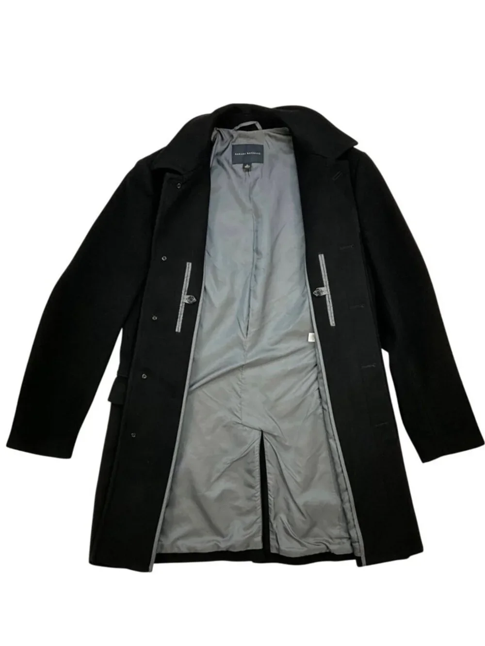 Banana Republic Wool Car Coat M Black Mid Length Fall